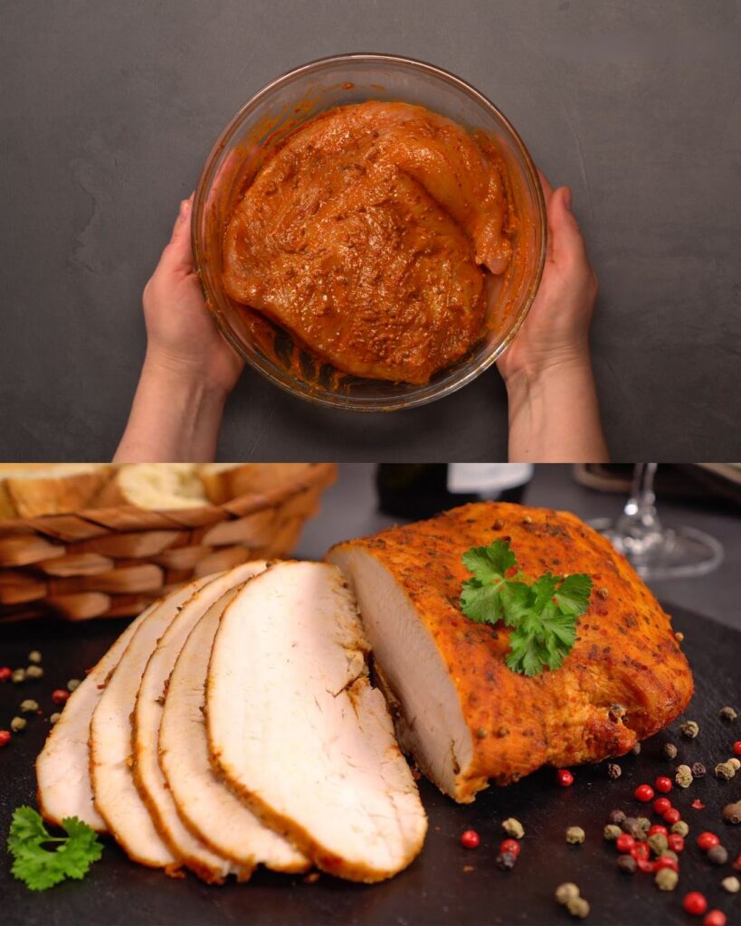 Marinated Baked Turkey Thigh Fillet with Herb-Infused Mustard Marinade