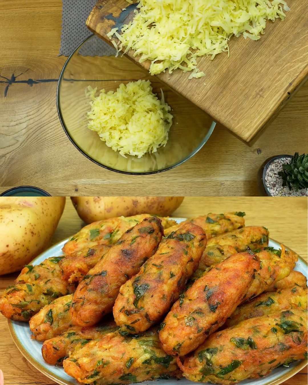 Crispy Potato Fritters with Cucumber Yogurt Sauce