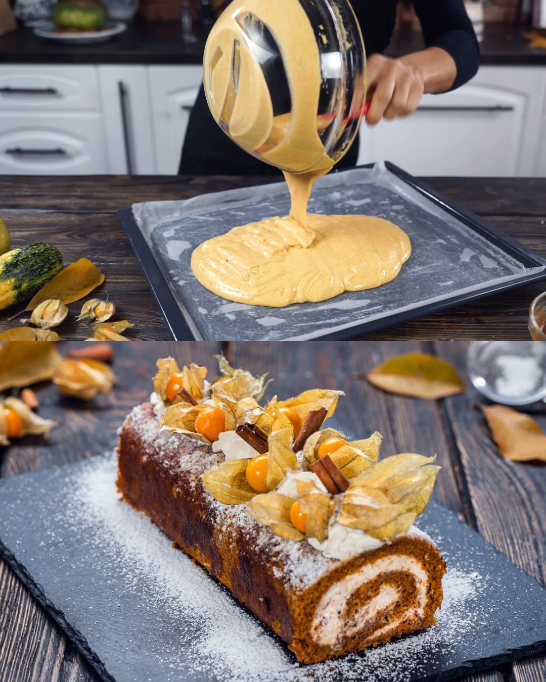 Salted Caramel Pumpkin Cake Roll