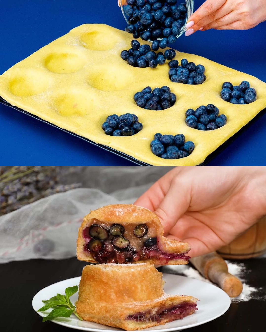 Festive Puff Pastry Fruit Tart with Chocolate and Mint