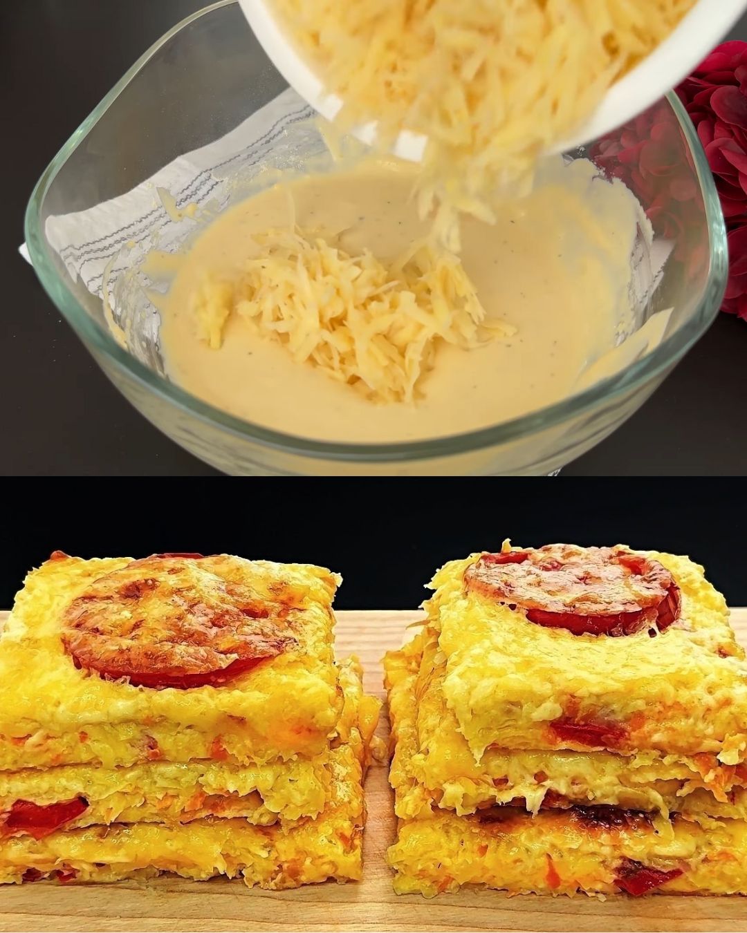 Savory Vegetable and Cheese Potato Fritter Bake