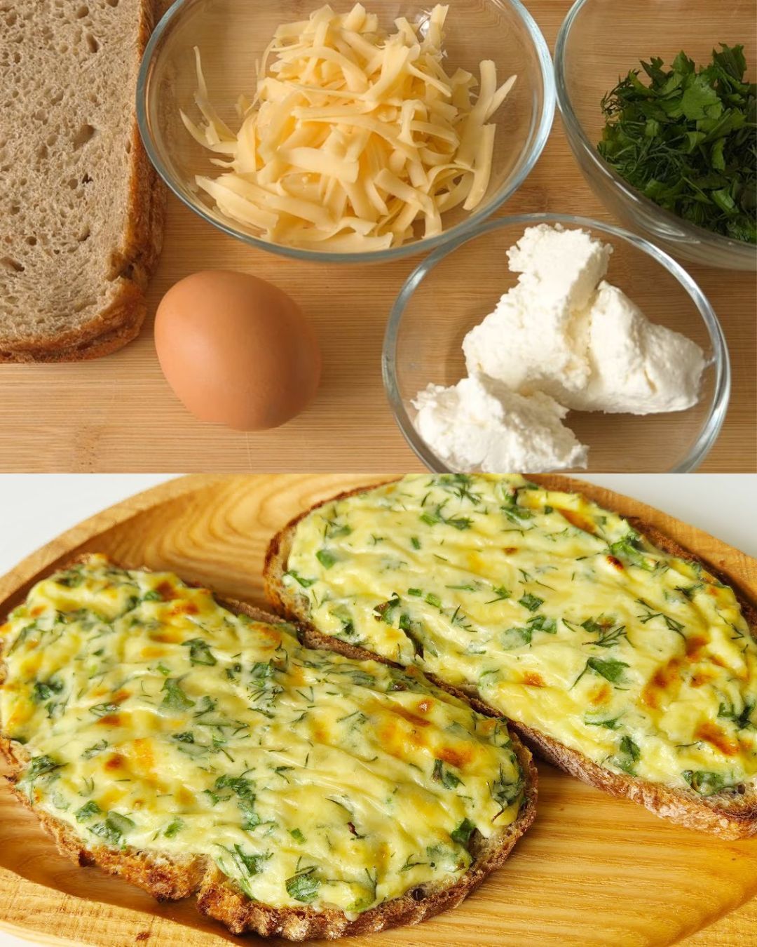 Savory Cheese and Cottage Cheese Toast with Fresh Greens