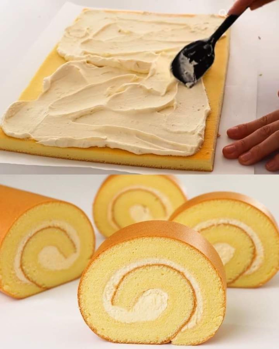 Mascarpone Cream Sponge Cake Roll