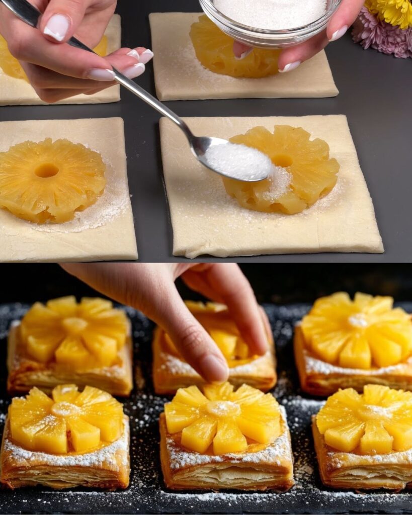 Pineapple Walnut Puff Pastry with Hibiscus Tea A Tropical