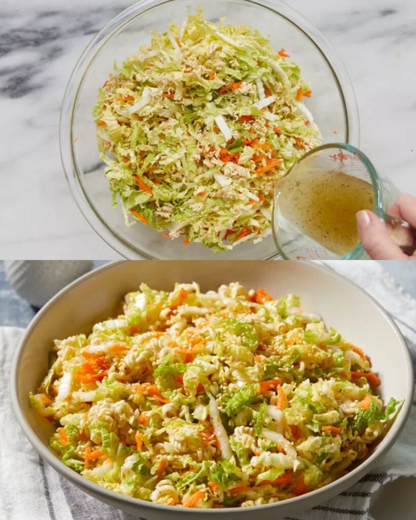 Crispy Cabbage and Ramen Salad with Sesame Dressing