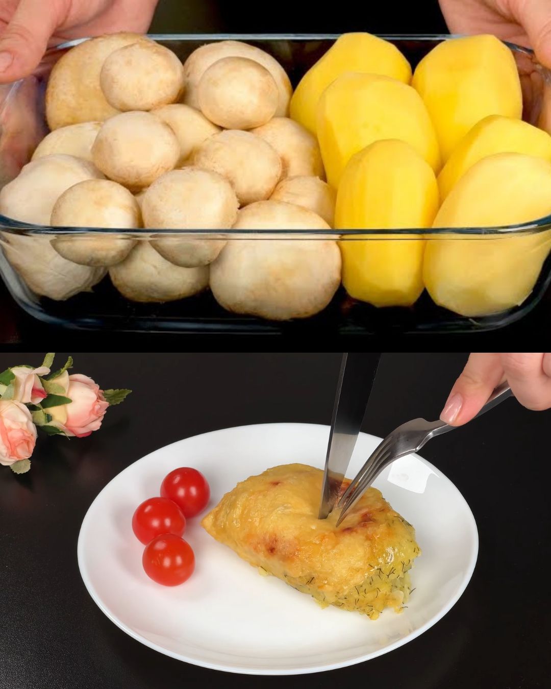 Creamy Potato and Mushroom Casserole with Cheese