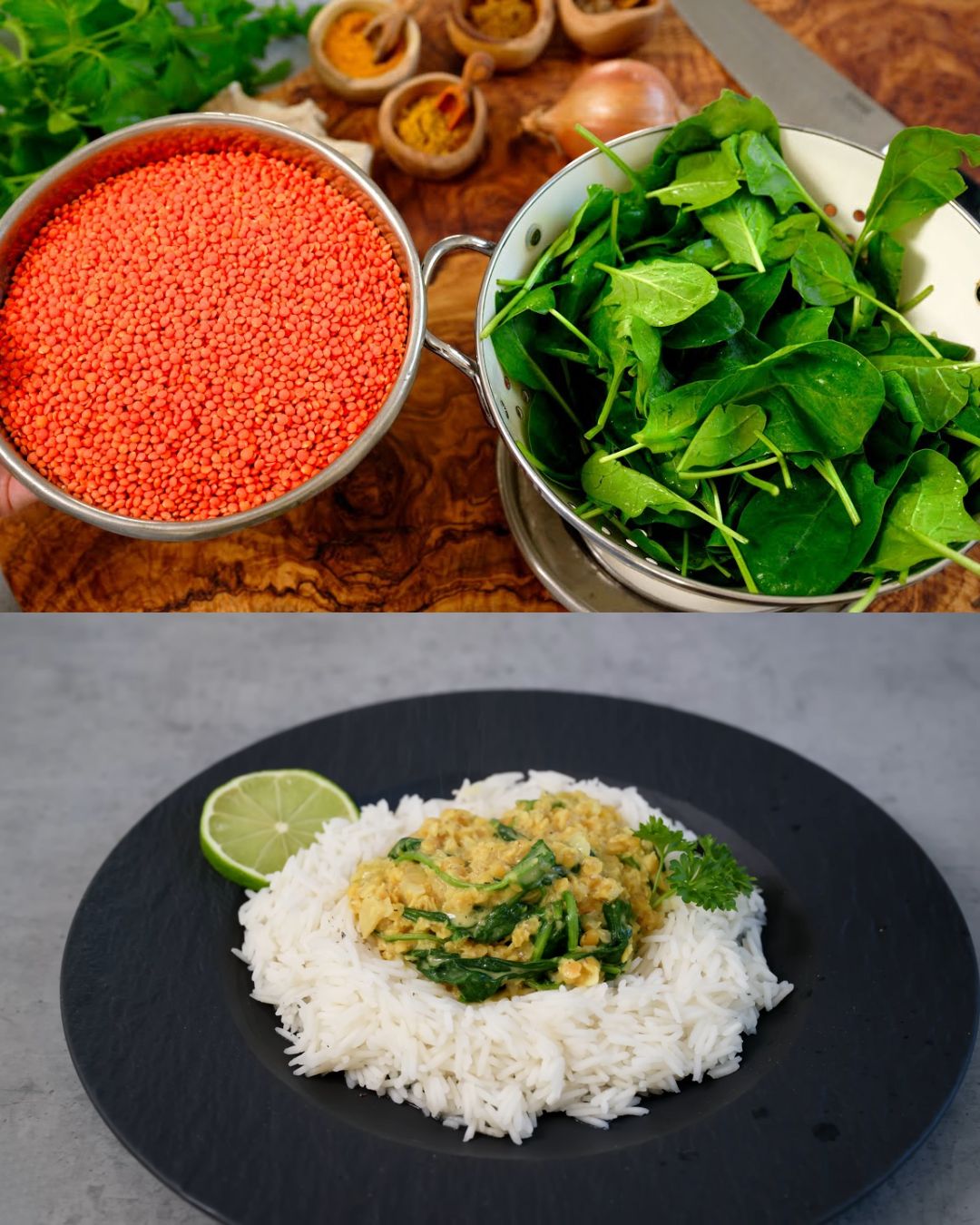 Coconut Lentil Soup with Spinach