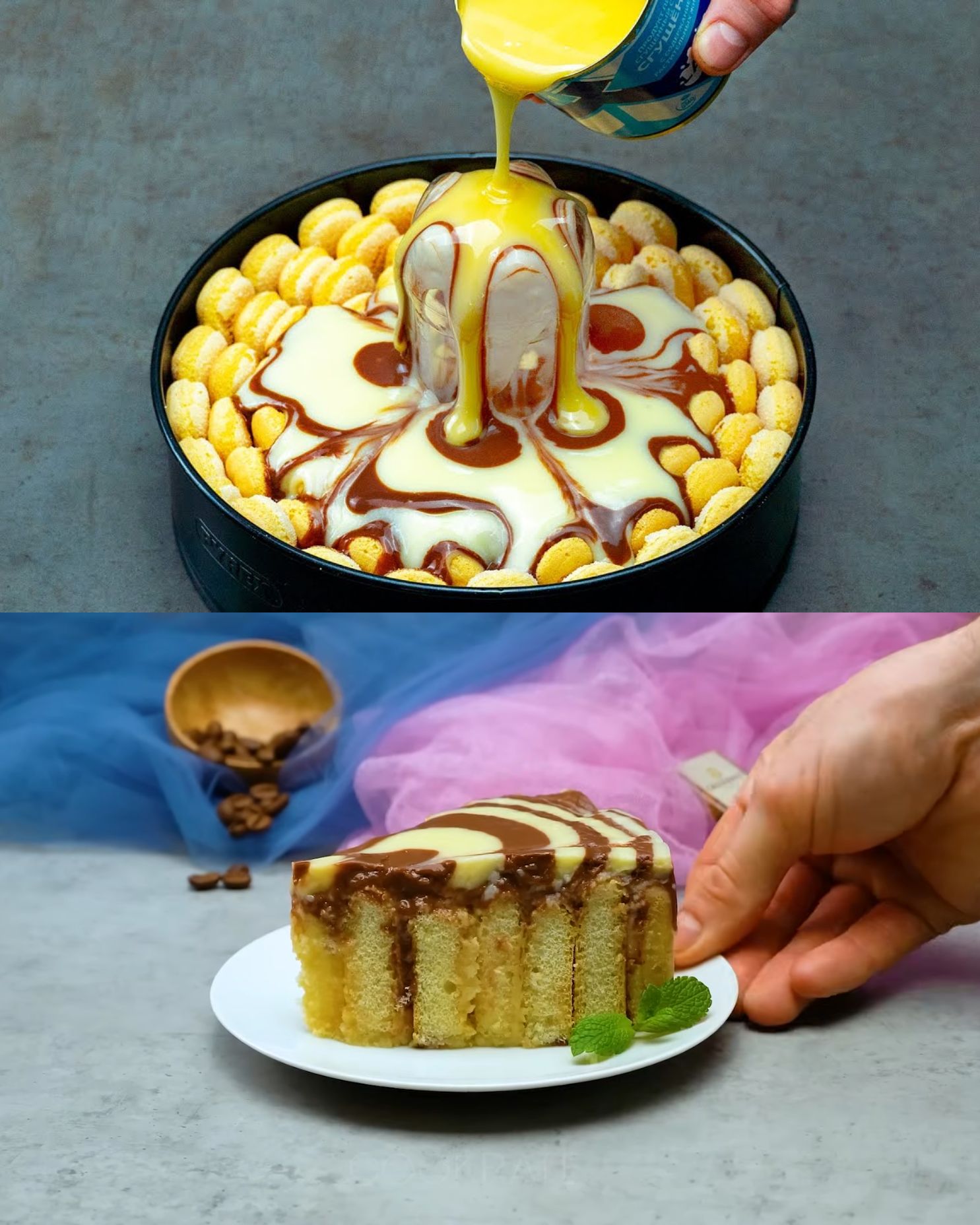 Classic Orange & Lemon Sponge Cake with Dark Chocolate Drizzle