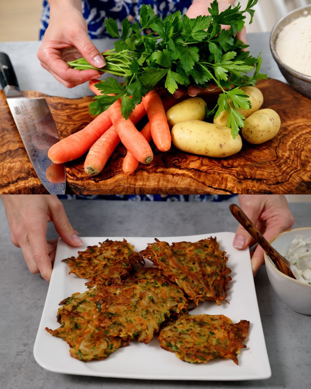 Crispy Vegetable Fritters with Garlic Dip