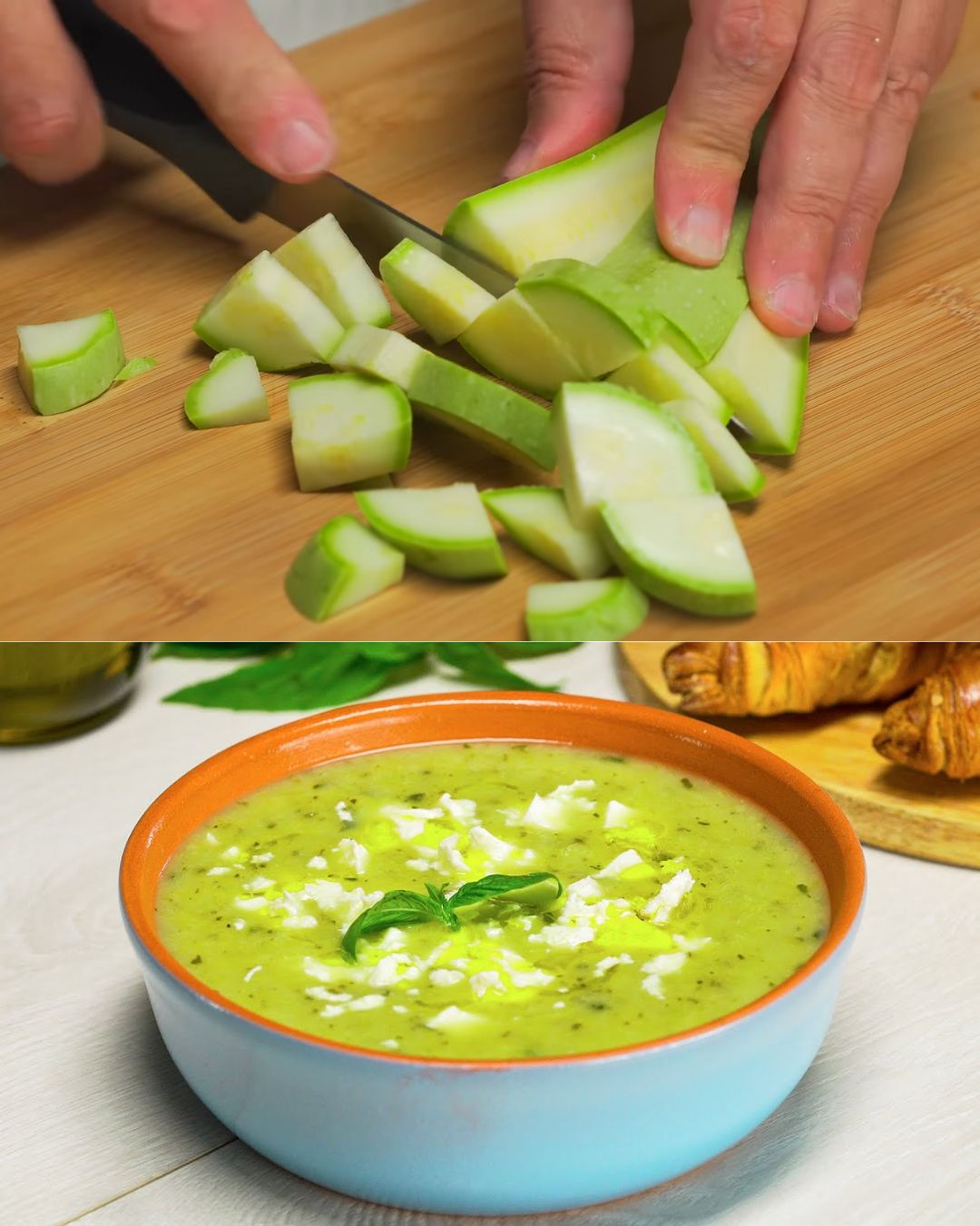 Creamy Zucchini Soup with Feta and Basil: A Timeless Recipe for Comfort and Elegance