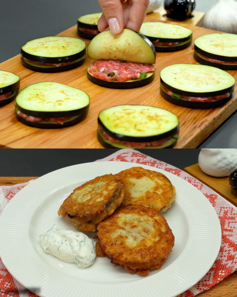 Savory Minced Meat Pancakes with Garlic-Dill Sauce