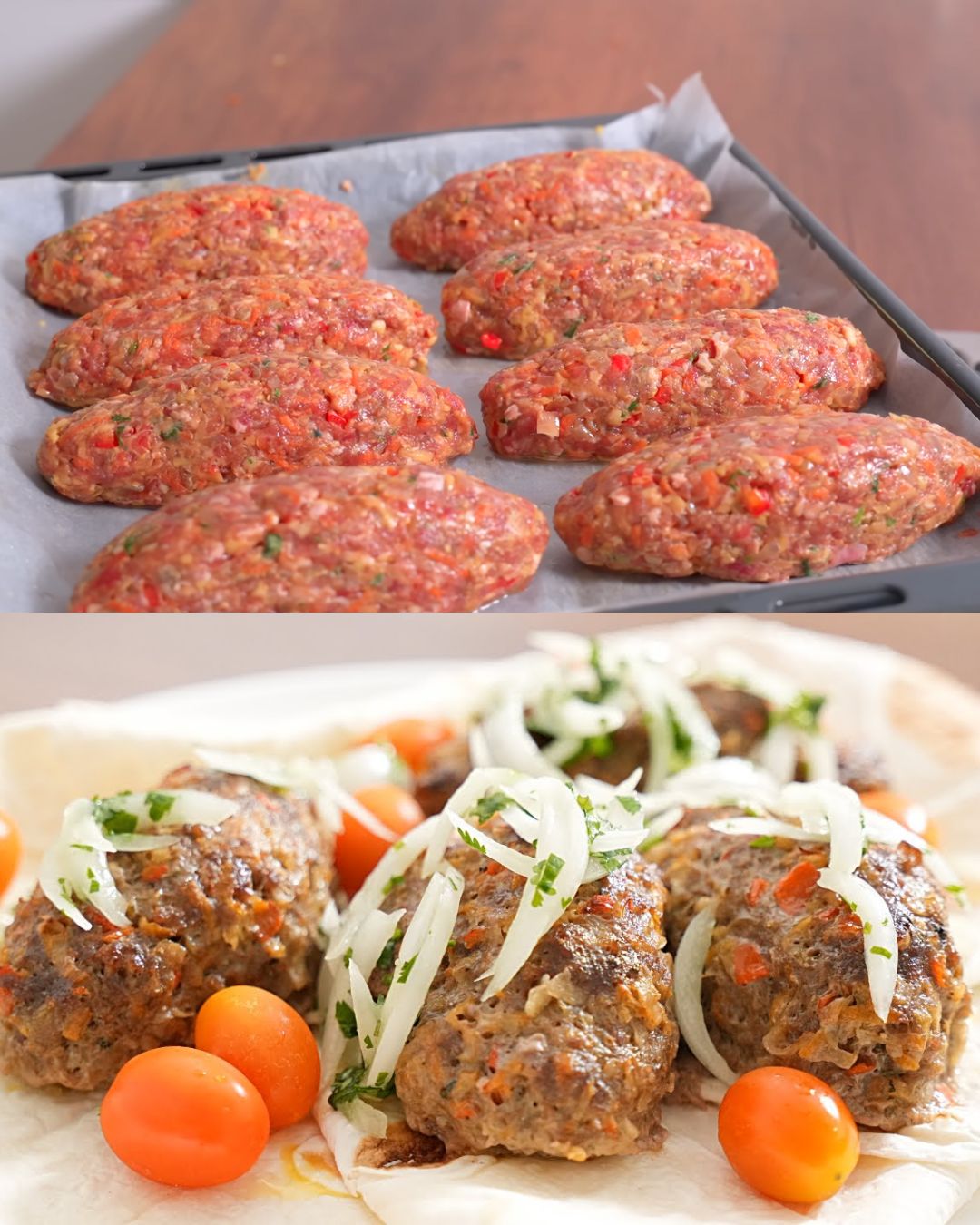 Authentic Homemade Lula Kebab with Pickled Onions