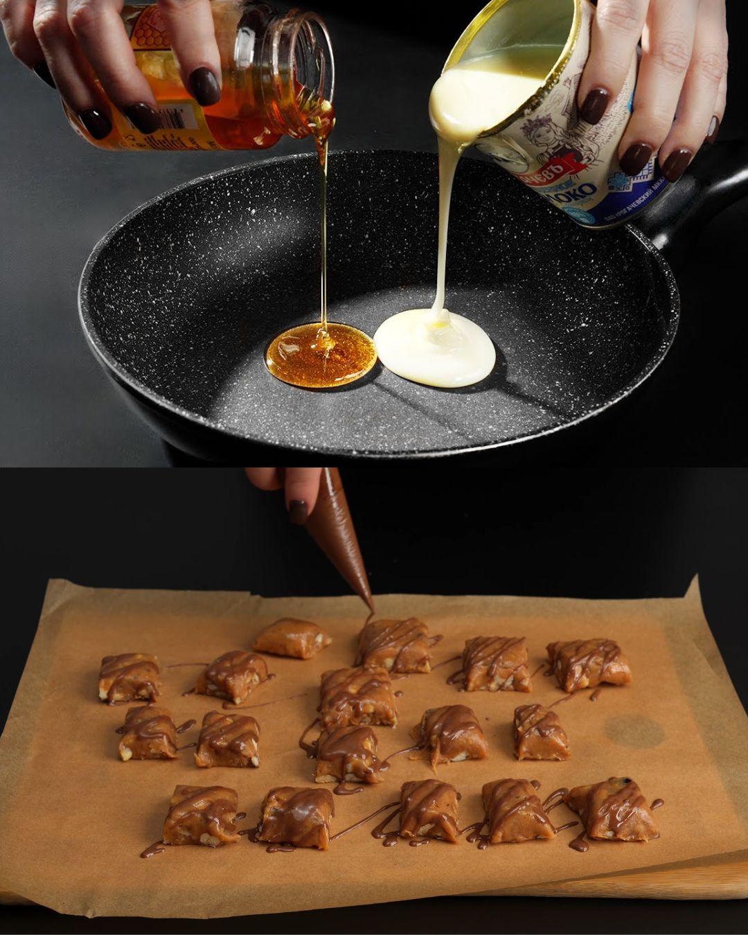 Hazelnut and Dark Chocolate Truffles with Honey and Condensed Milk