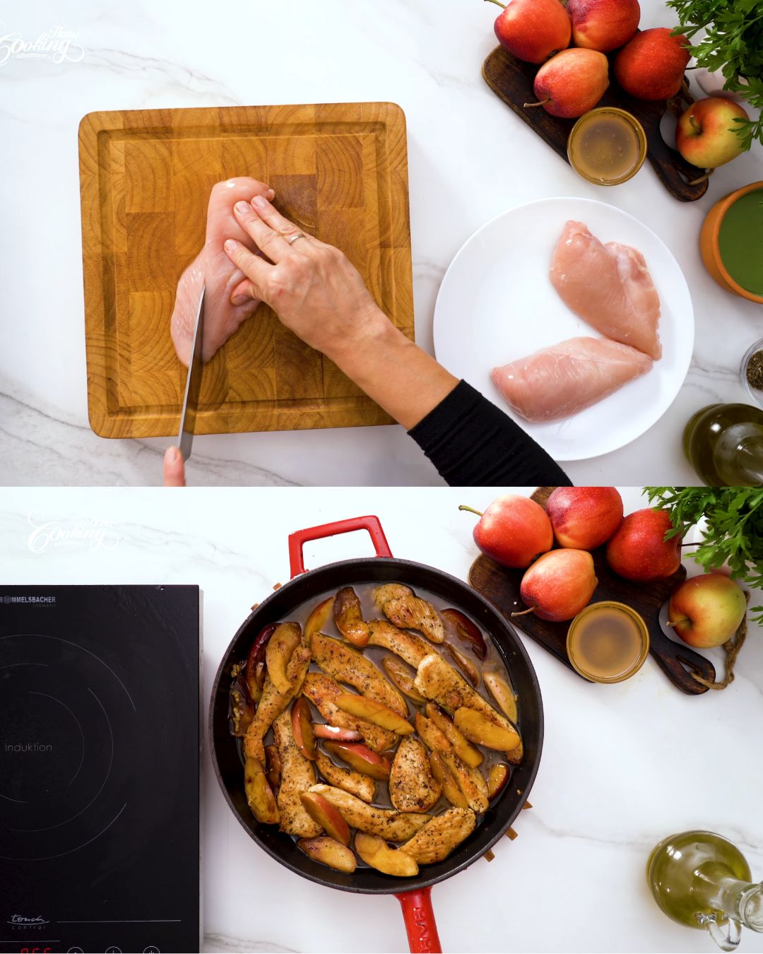 Chicken Apple Skillet with Savory Honey Sauce