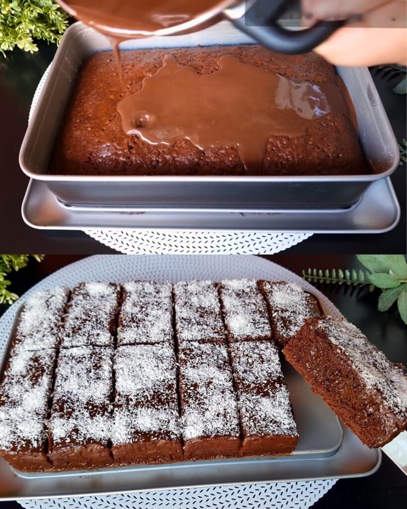 Chocolate Coffee Cake with Chocolate Glaze finished dish