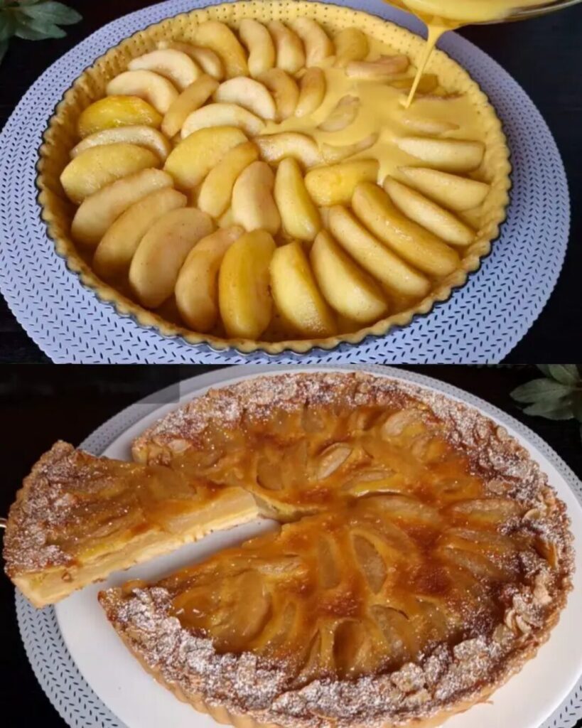 German Apple Tart with Vanilla and Almond Flakes
