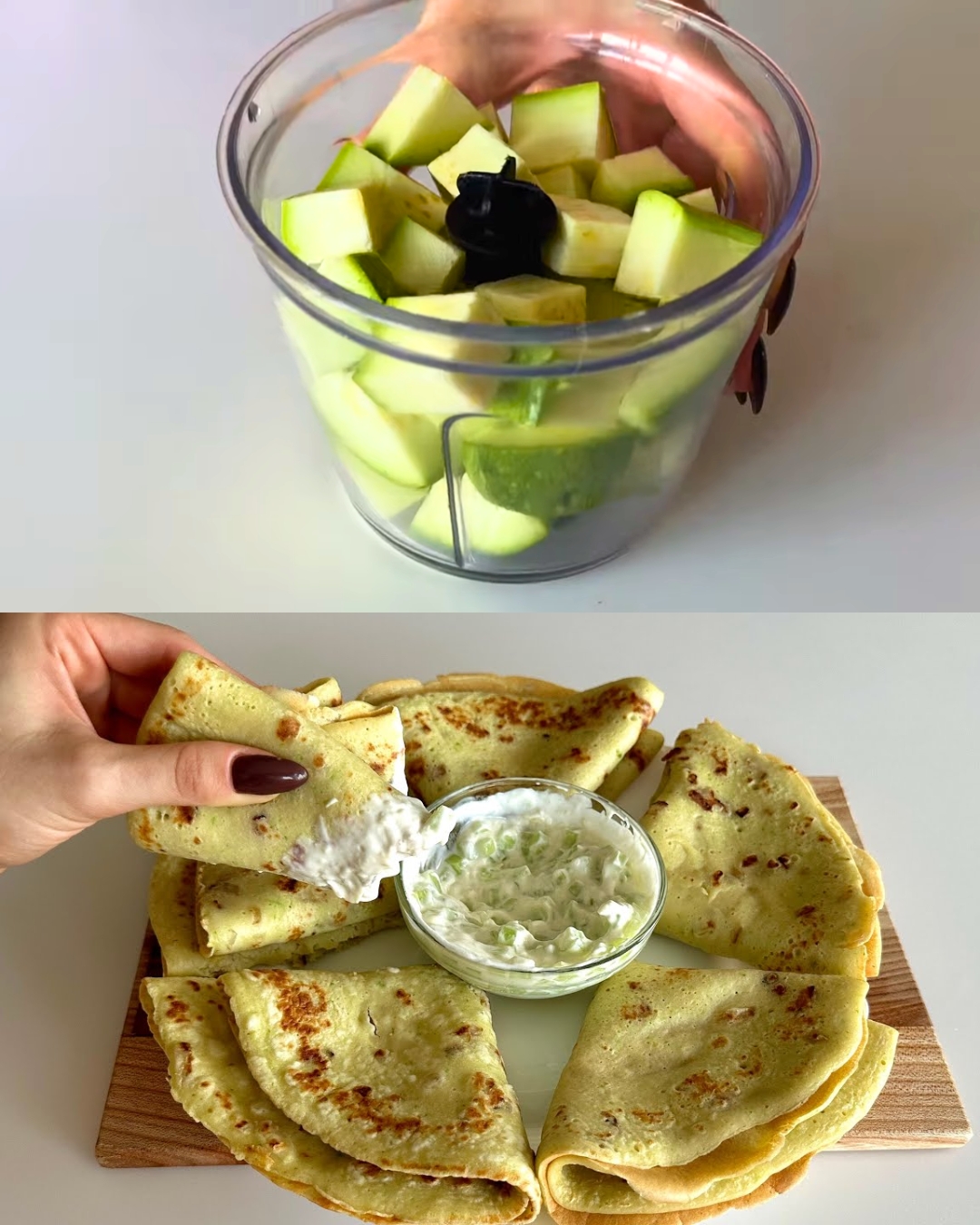 Zucchini Pancakes with Creamy Garlic Yogurt Sauce