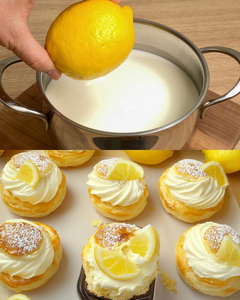 Lemon Cream Puffs with Mascarpone Filling finished dish