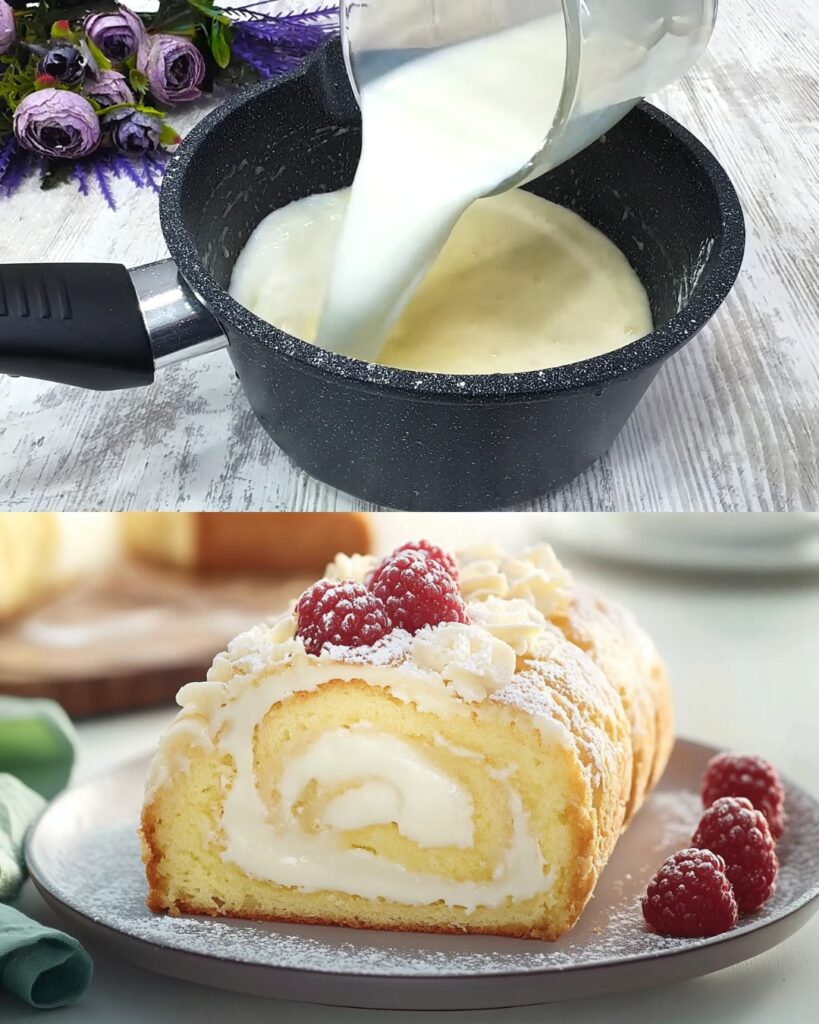 Vanilla Lemon Cream Custard Roll finished dish