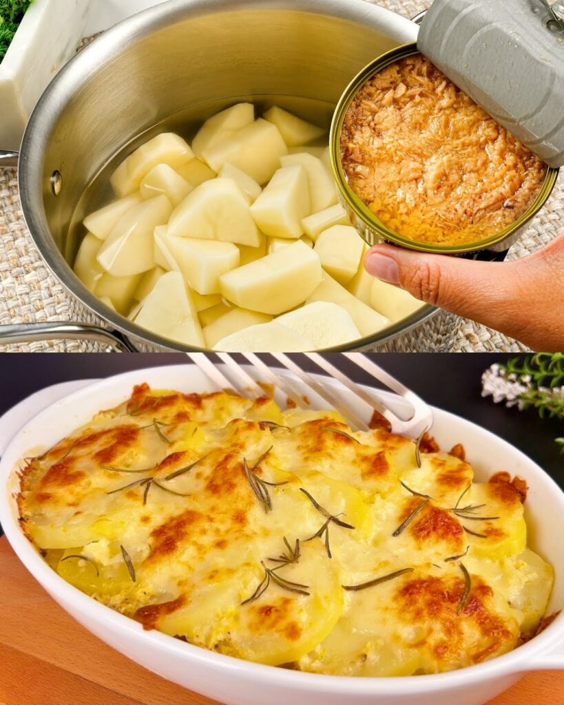 Creamy Tuna and Potato Casserole finished dish