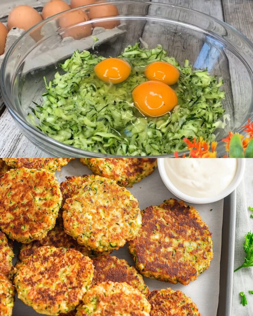 Crispy Zucchini Fritters finished dish