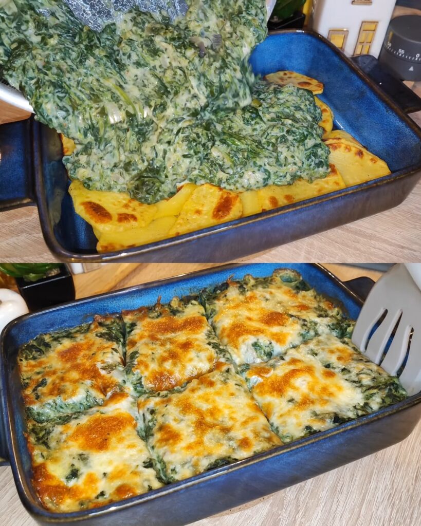 Creamy Spinach and Potato Bake finished dish