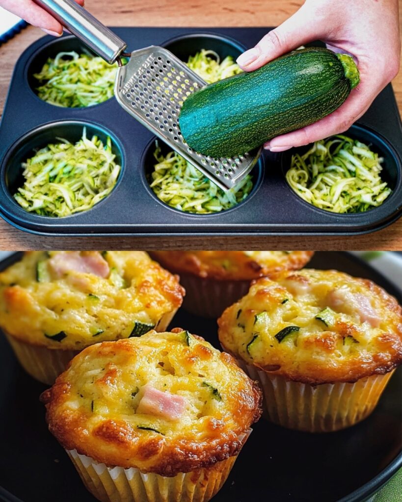 Cheesy Zucchini and Ham Muffins finished dish