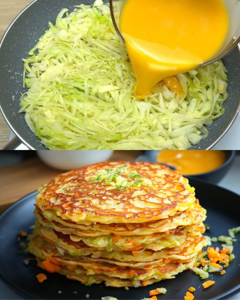 Carrot and Cabbage Pancakes finished dish