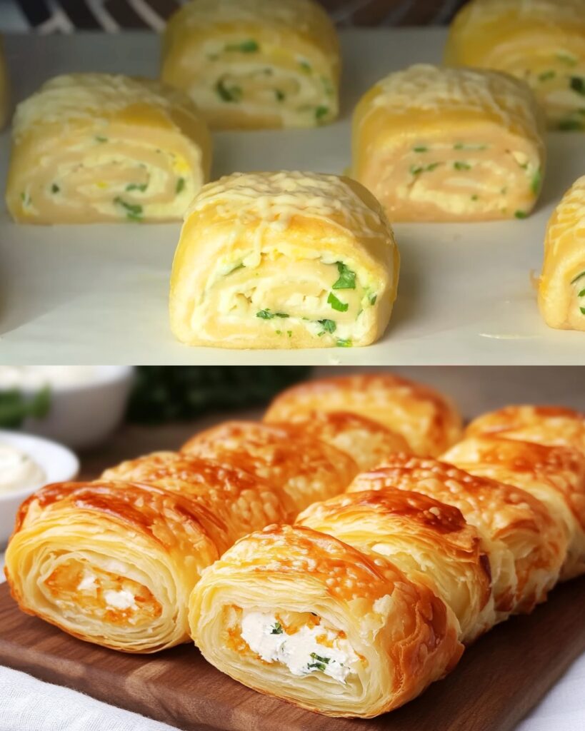 Creamy Cheese Puff Pastry Rolls Recipe