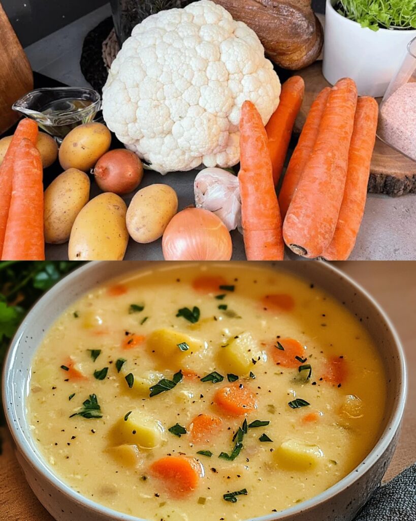 Creamy Potato, Cauliflower, and Carrot Soup