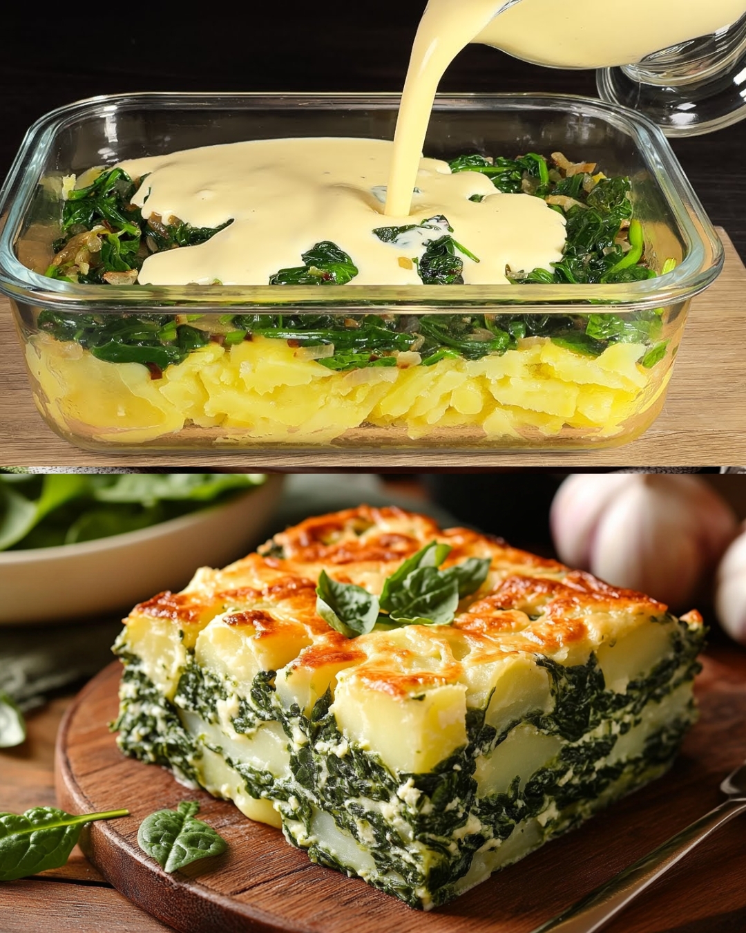 Potato, Spinach, and Cheese Casserole