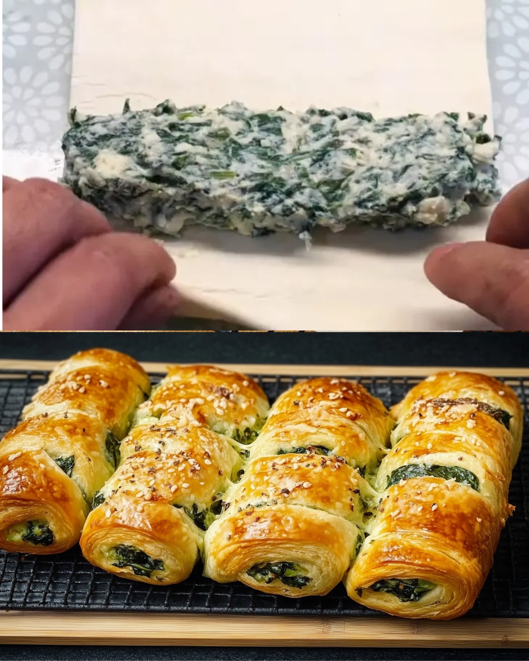 Spinach and Feta Puff Pastry Roll
