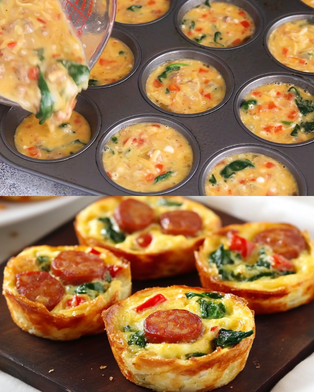 Egg Muffins with Spinach, Bell Pepper, and Sausage