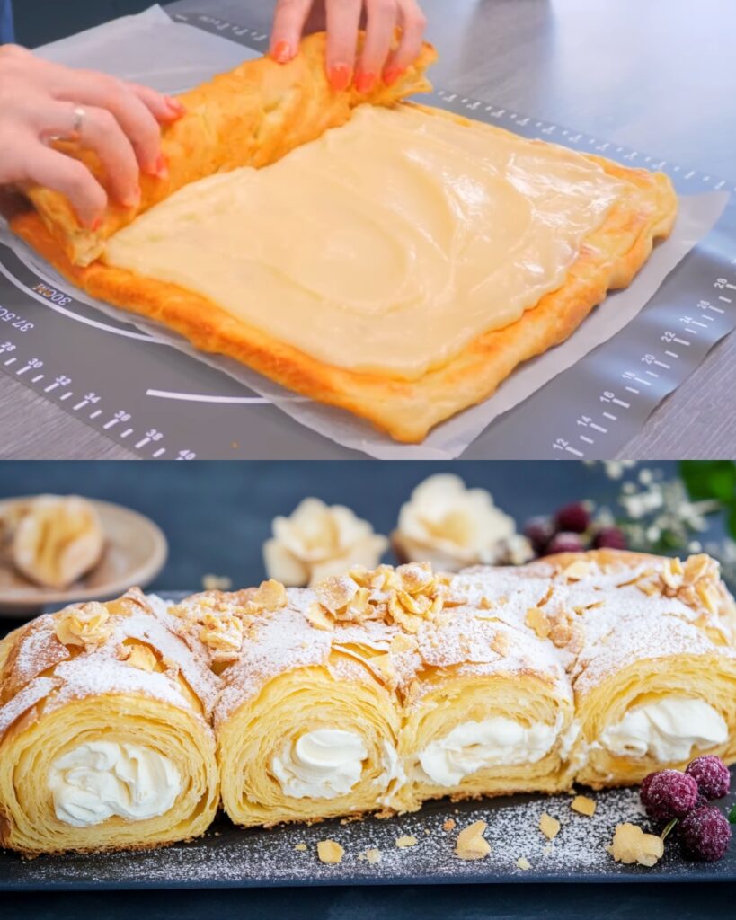 Lemon Vanilla Puff Pastry Roll