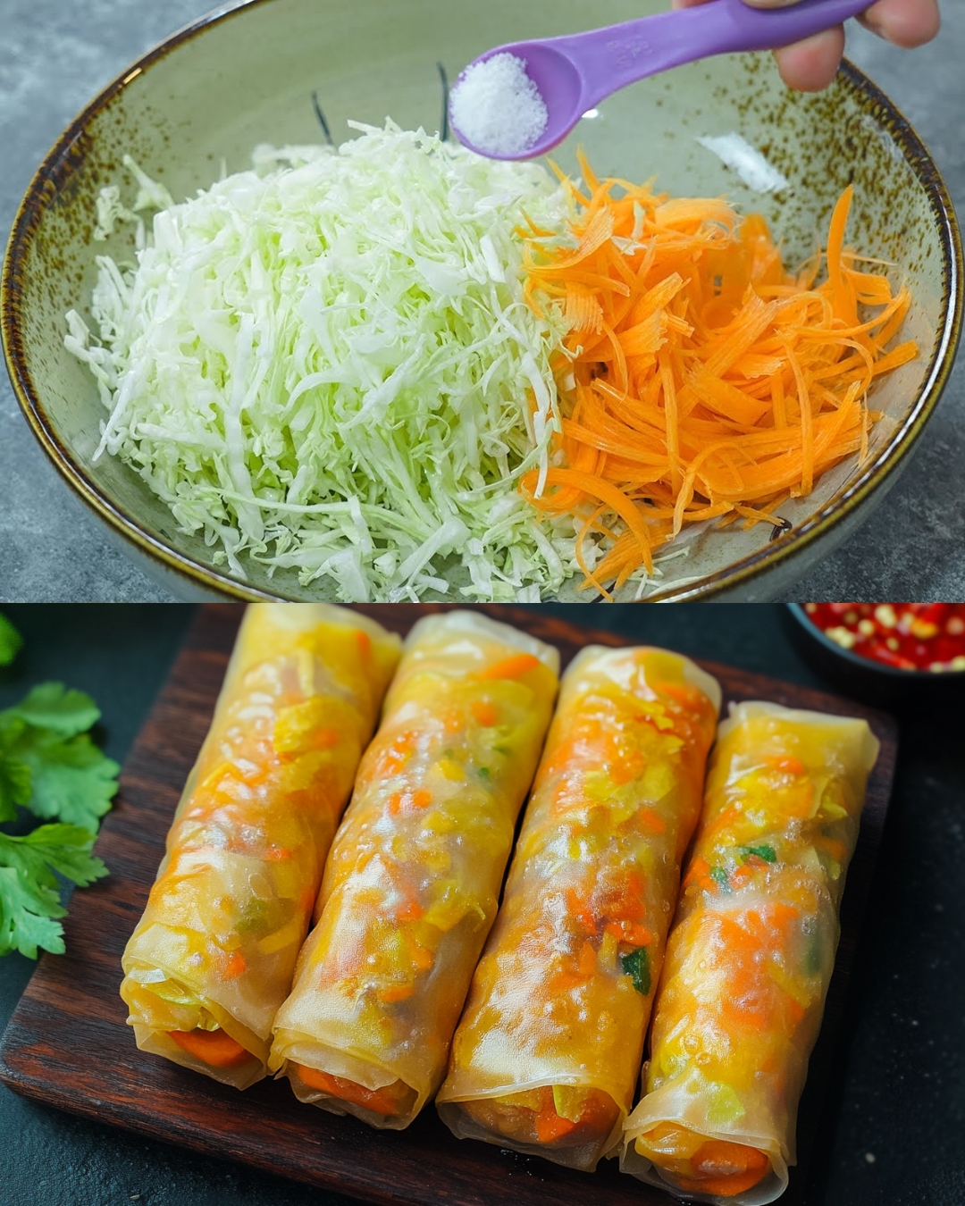 Cabbage Carrot Spring Rolls