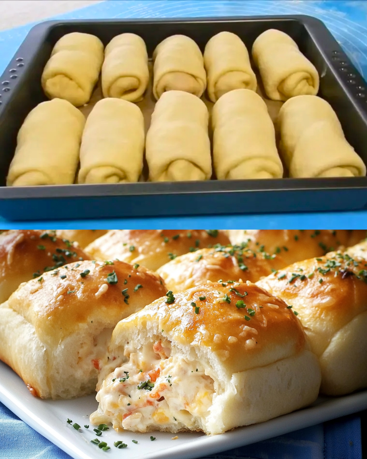 Chicken and Cheese Stuffed Bread Rolls