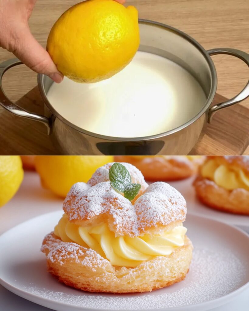Lemon Cream Puffs with Mascarpone finished dish