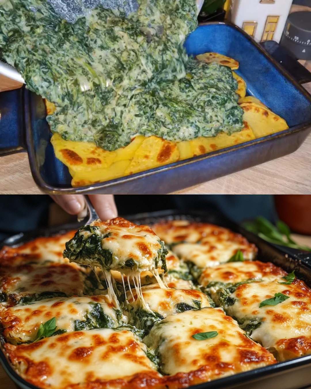 Spinach and Potato Gratin Bake