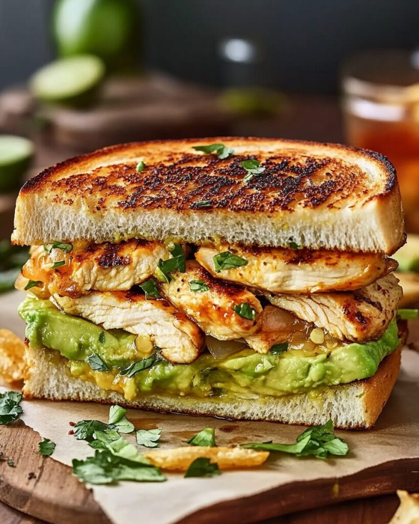 Chicken Avocado Melt Sandwich finished dish