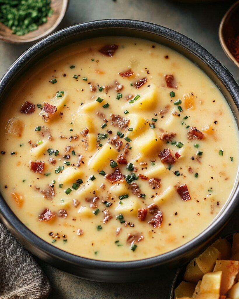 Outback Steakhouse Potato Soup finished dish