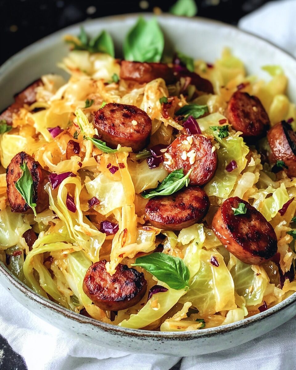 Fried Cabbage and Smoked Sausage