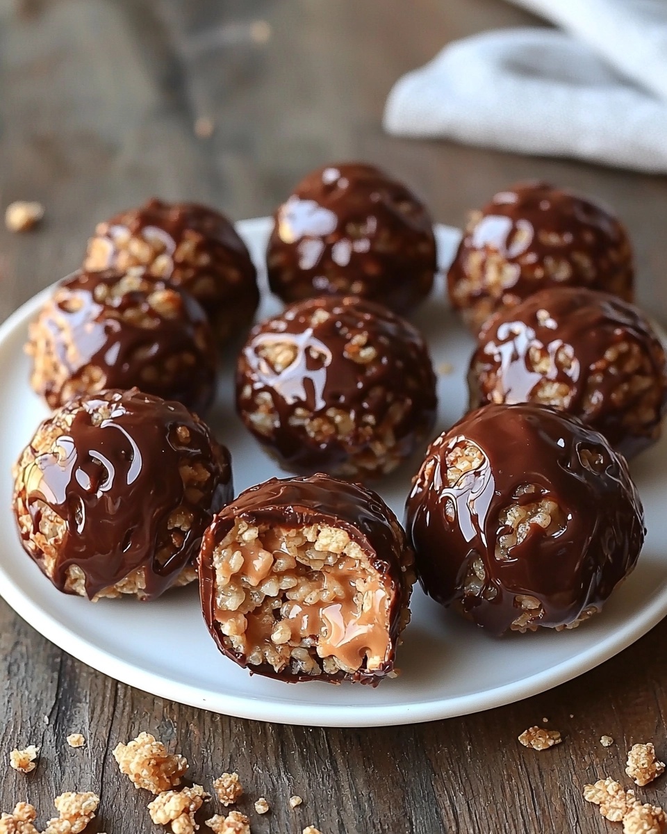 Chocolate-Covered Caramel Crispy Bites: A Sweet and Crunchy Treat