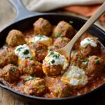 RICOTTA-TOPPED MEATBALLS IN TOMATO SAUCE: A CLASSIC ITALIAN DELIGHT