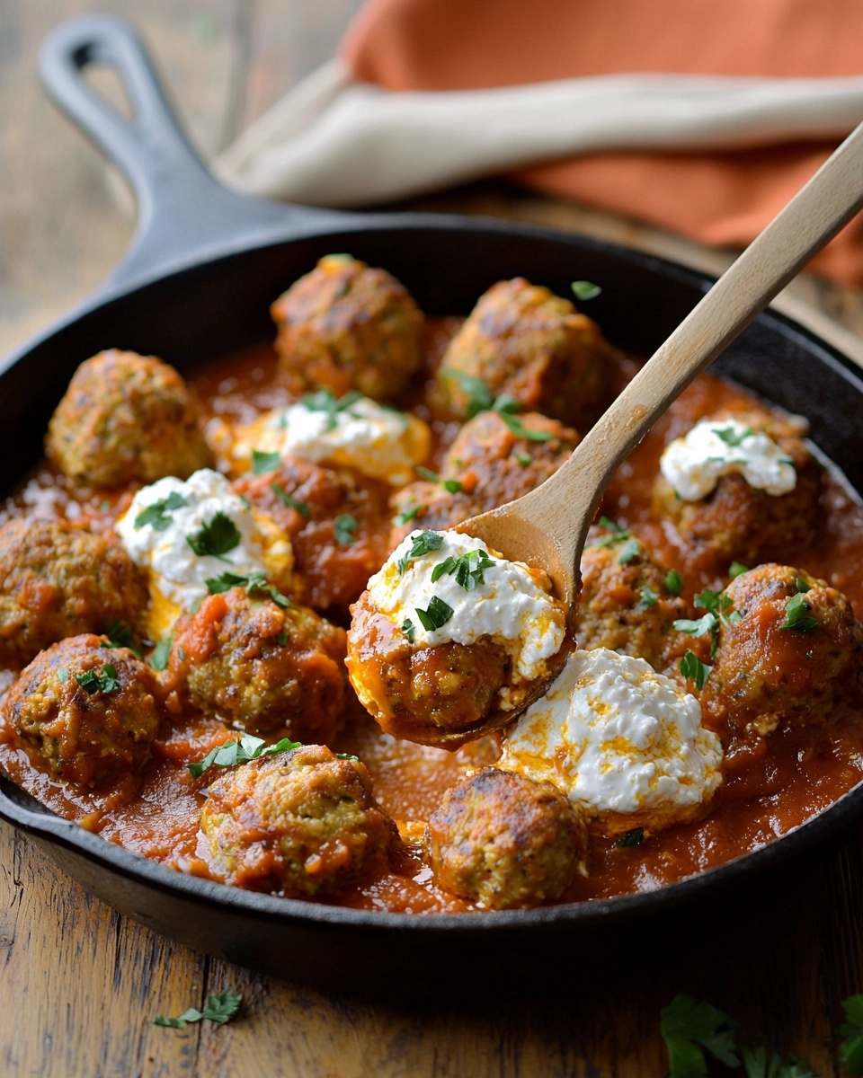 RICOTTA-TOPPED MEATBALLS IN TOMATO SAUCE: A CLASSIC ITALIAN DELIGHT