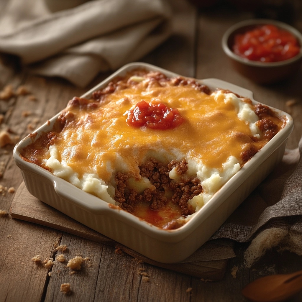 EASY SHEPHERD'S PIE WITH CHEESY MASHED POTATOES