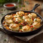 Savory Smoked Sausage Stew with Golden Biscuits: A Hearty Comfort Dish