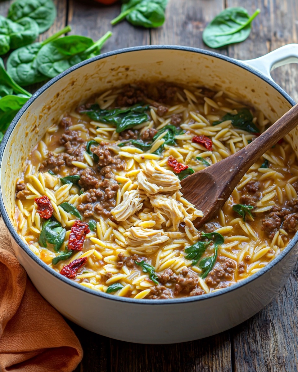 CREAMY ORZO WITH ITALIAN SAUSAGE AND SPINACH: A ONE-POT DELIGHT
