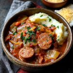 Hearty Smoked Sausage Stew with Mashed Potatoes Hearty Smoked Sausage Stew with Mashed Potatoes