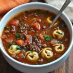 CHEESY TORTELLINI SOUP WITH GROUND BEEF: A HEARTY AND COZY RECIPE