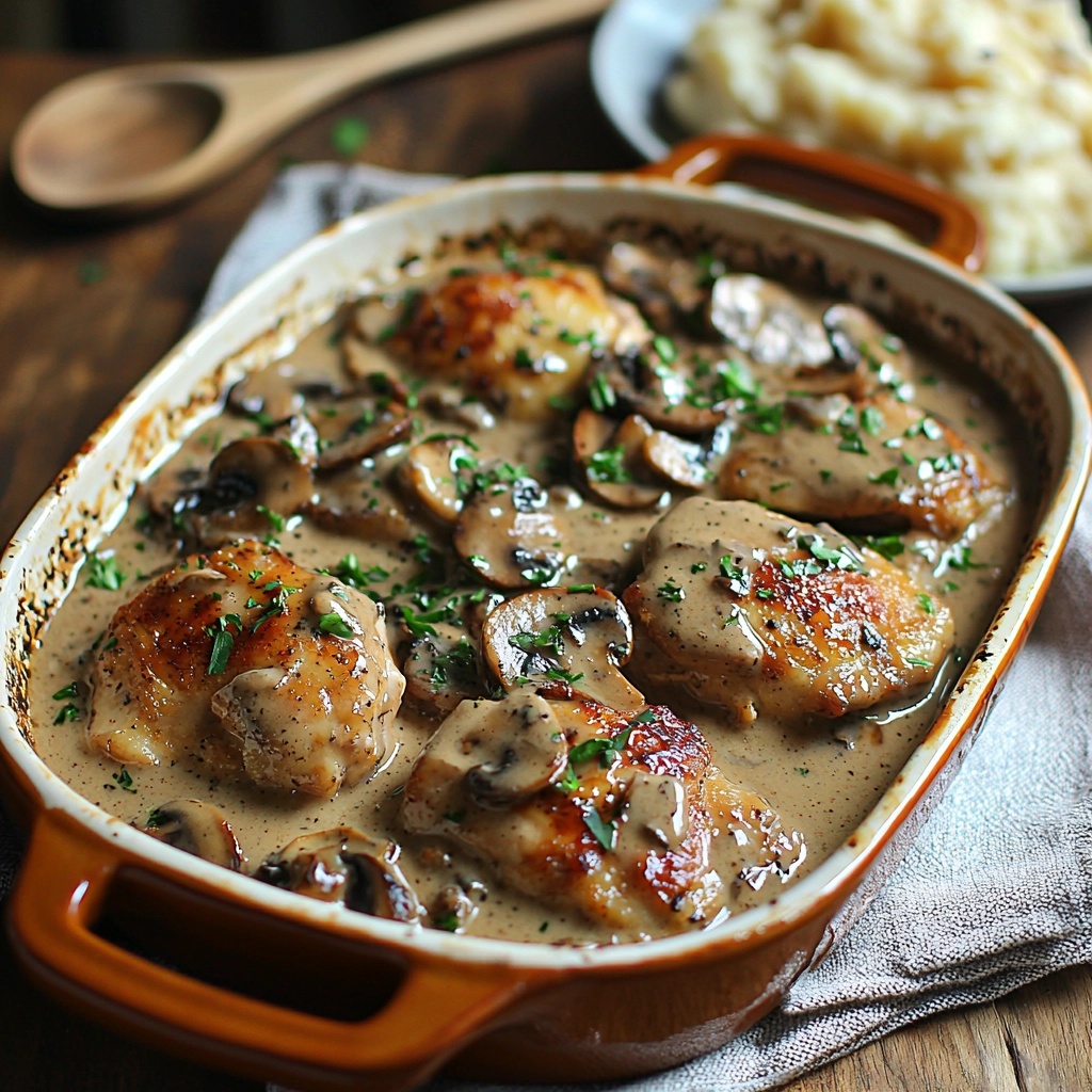 Creamy Garlic Mushroom Chicken Thighs: A Rich and Flavorful Dish
